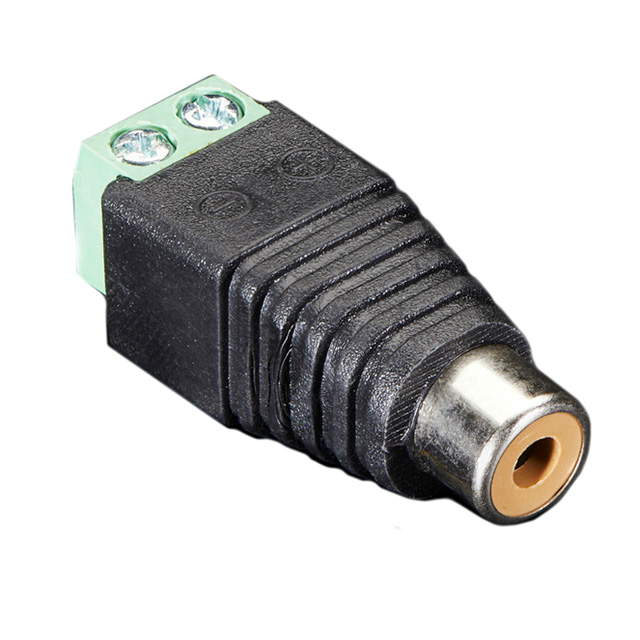 image of >Adapter Connector Phono (RCA) Jack To Terminal Block, 2 Positions Black, Green>2793
