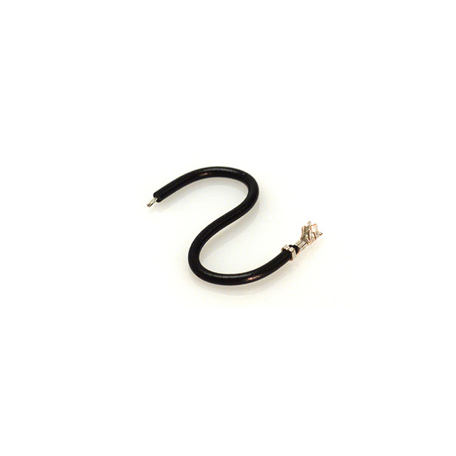 image of >Black 24 AWG Jumper Lead Socket to Cable (Round) Tin 8.00" (203.20mm)>H2BXT-10108-B4