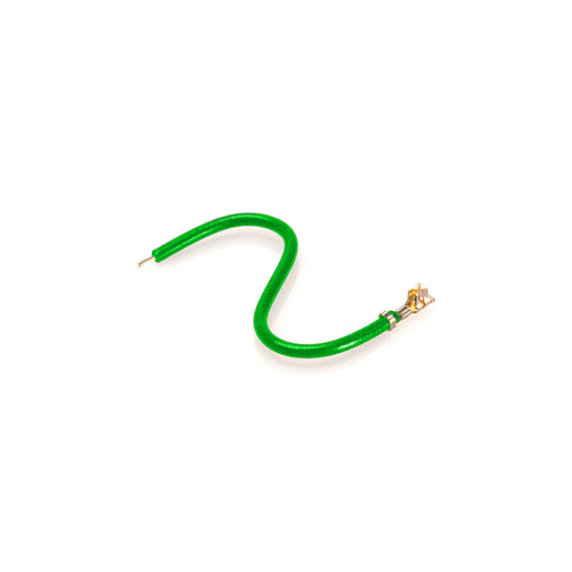 image of >Green 24 AWG Jumper Lead Socket to Cable (Round) Tin 8.00" (203.20mm)>H2BXT-10108-G4