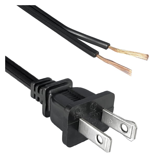 image of >6.00' (1.83m) Power Cord Black NEMA 1-15P, Polarized To Cable SPT-1>221001-01