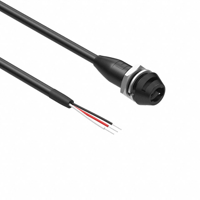 image of >Cable Stereo (3 Conductor, TRS) Phone Jack, 3.5mm (1/8"), Panel Mount To Cable (Round) 1.0' (30.50cm)>10-03411