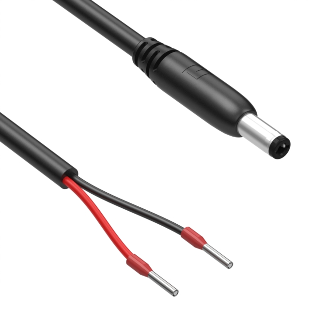 image of >Cable Assembly 2.5mm ID, 5.5mm OD Plug to Ferrules (2) Round 6.0' (1.83m)>10-03636