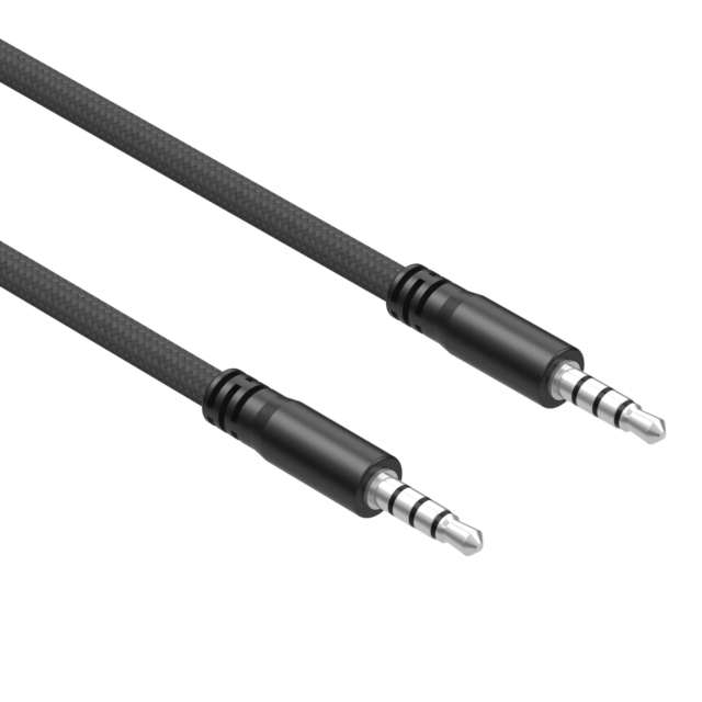 image of >Cable Stereo (4 Conductor, TRRS) Phone Plug, 3.5mm (1/8") To Phone Plug, 3.5mm (1/8") 6.0' (1.83m)>10-03722