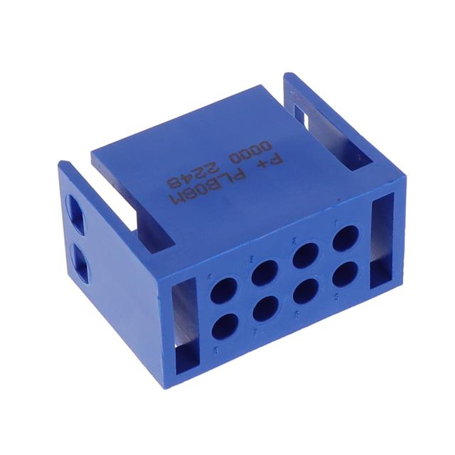 image of >8 Position Housing for Male Pins Connector Blue Free Hanging (In-Line) Power>PLB08M0000