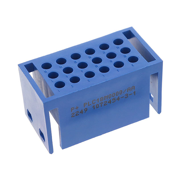 image of >18 Position Housing for Male Pins Connector Blue Free Hanging (In-Line) Power>PLC18M0000/AA