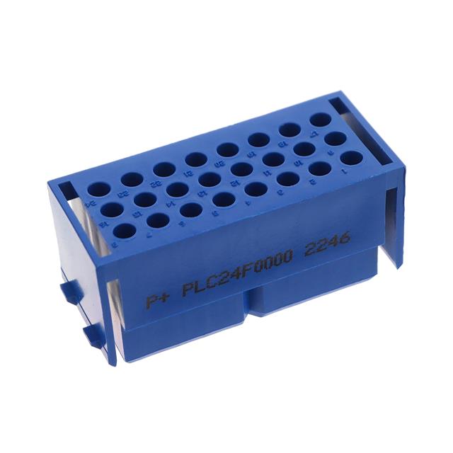 image of >24 Position Housing for Female Sockets Connector Blue Free Hanging (In-Line) Power>PLC24F0000