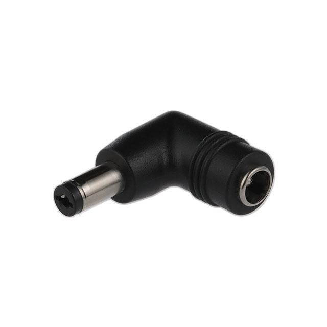 image of >Adapter Connector Jack, 2.1mm ID x 5.5mm OD To Plug, 2.1mm ID x 5.5mm OD Free Hanging (In-Line), Right Angle>DC PLUG-P1J-P1JR