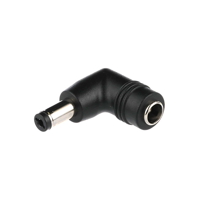 image of >Adapter Connector Jack, 2.5mm ID x 5.5mm OD To Plug, 2.1mm ID x 5.5mm OD Free Hanging (In-Line), Right Angle>DC PLUG-P1M-P1JR