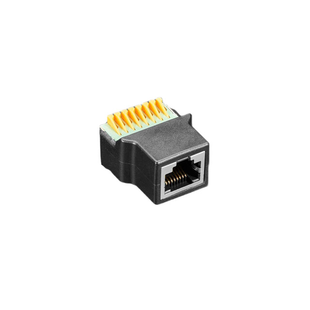 image of >Adapter Connector Terminal Block, 8 Pos To Modular, Female Jack, 8p8c (RJ45) Black>4511