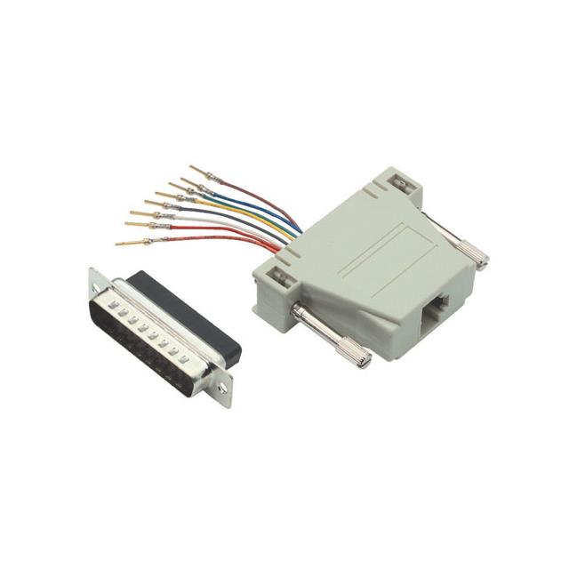 image of >Adapter Connector D-Sub, 25 Pin Male To Modular, Female Jack, 8p8c (RJ45) Beige>RA258M