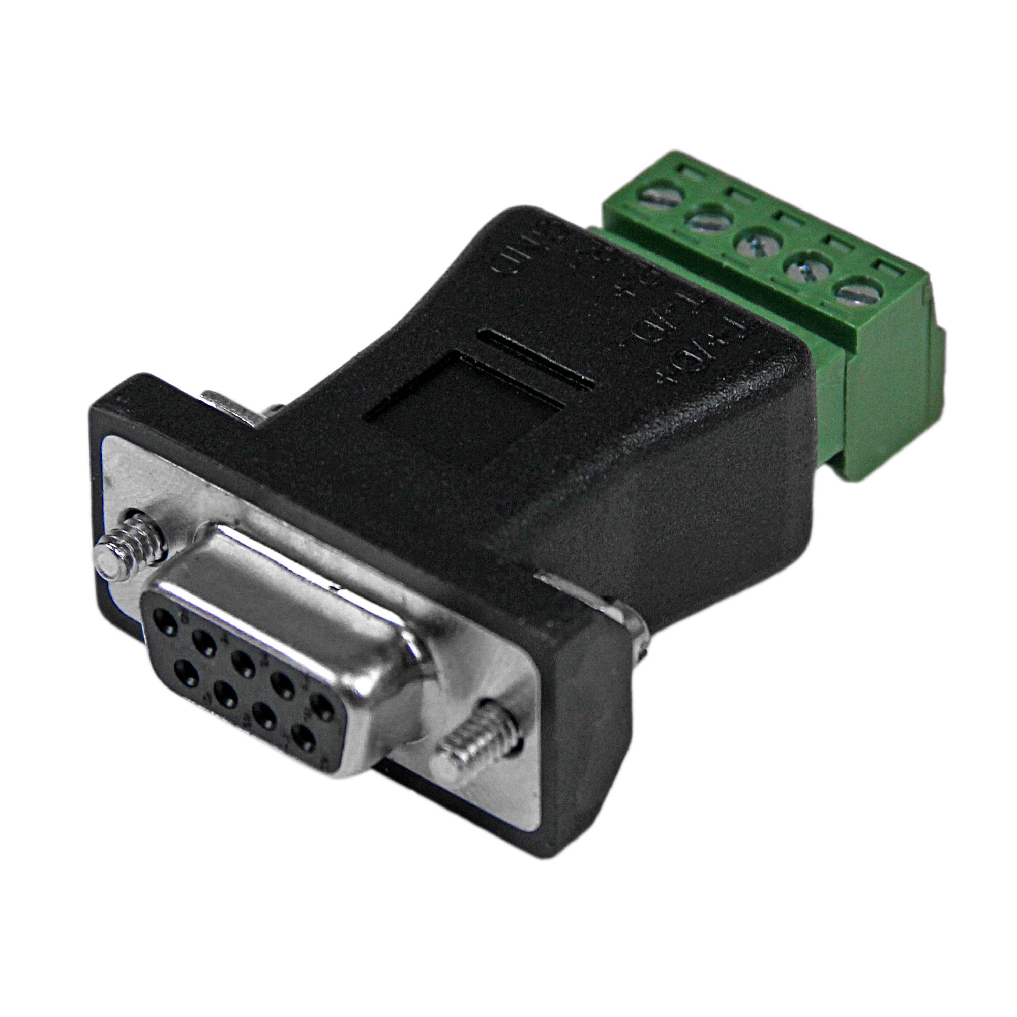 image of >Adapter Connector D-Sub, 9 Pin Female To Terminal Block, 5 Positions Black>DB92422