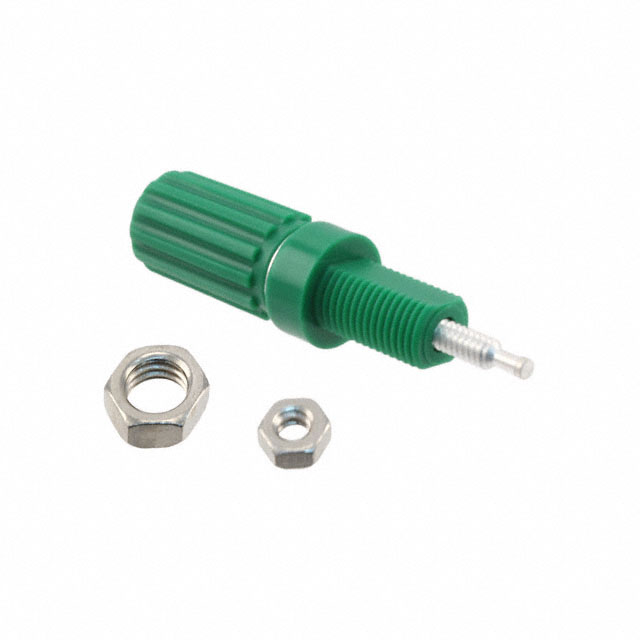 image of >Binding Post Connector Standard Knurled Green Silver>111-0104-001