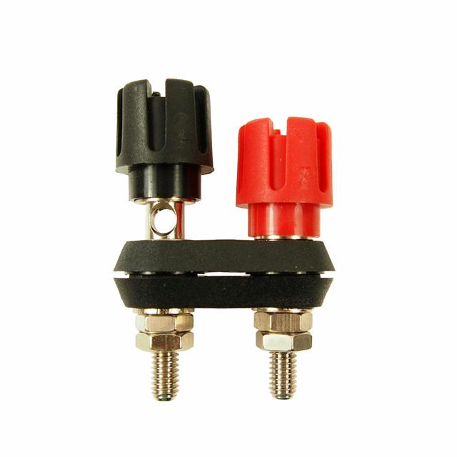 image of >Binding Post Connector Standard, Dual Fluted Black, Red>CL159701