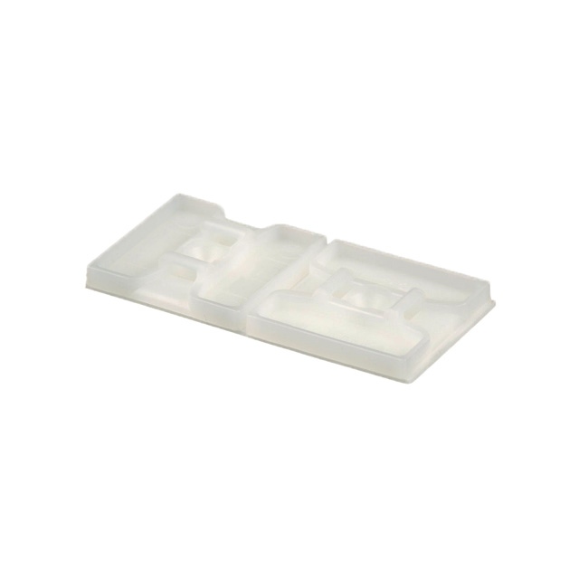 image of >Quad Opening - Paired Strip Cable Tie Holder White Adhesive, Screw, #6 (M3)>ABM4H-AT-L