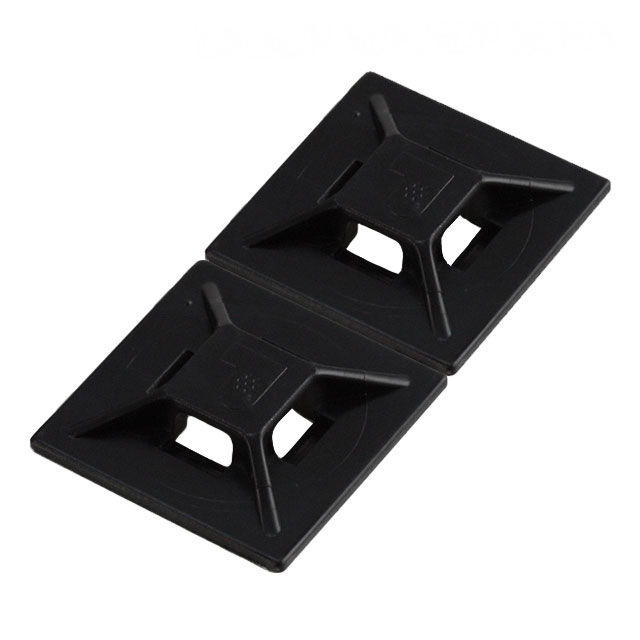 image of >Quad Opening - Paired Strip Cable Tie Holder Black Adhesive>ABMM-AT-C0