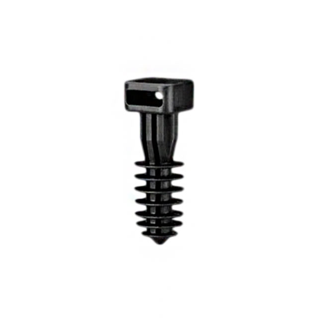 image of >Single Opening Cable Tie Holder Black Push In - Ribbed Shaft>MPMH38-L0