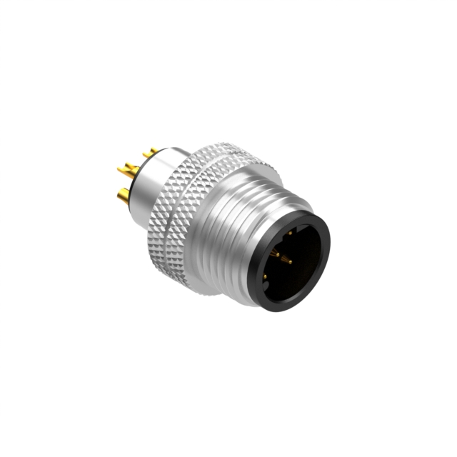 image of >5 Position Circular Connector Plug, Male Pins Solder Cup>50-01033