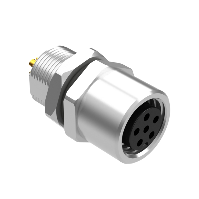 image of >6 Position Circular Connector Receptacle, Female Sockets Solder Cup>54-00327