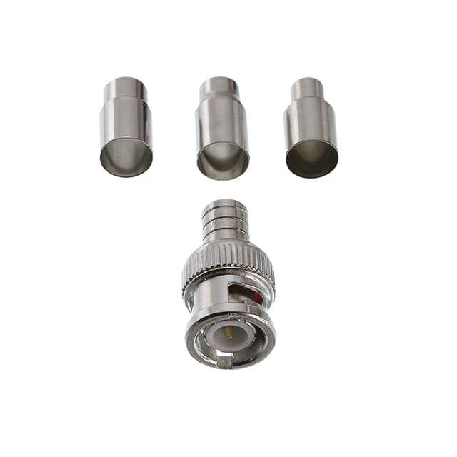 image of >BNC Connector Plug, Male Pin 50 Ohms Free Hanging (In-Line) Crimp>301-00TP