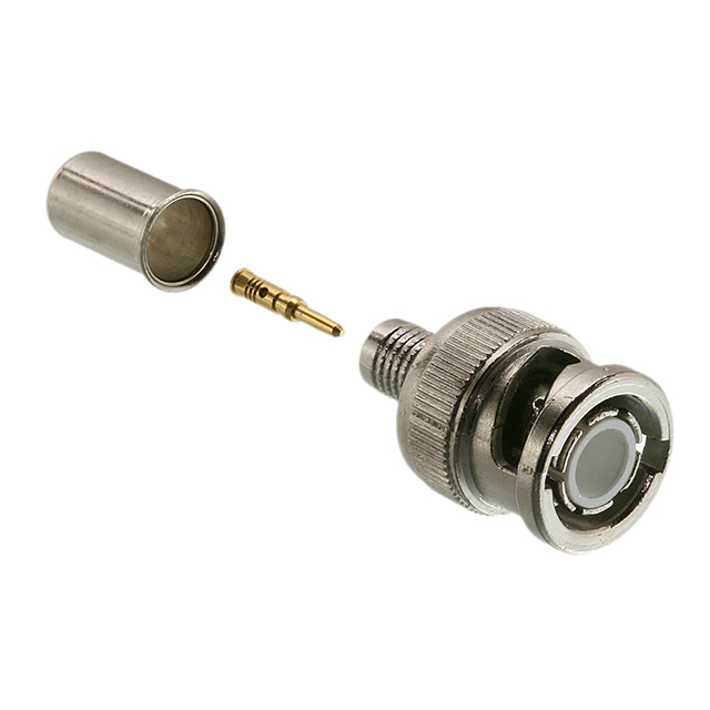 image of >BNC Connector Plug, Male Pin 50 Ohms Free Hanging (In-Line) Crimp>305-2TP