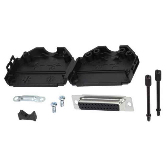 image of >25 Position Two Piece Backshell Connector 180° Unshielded>MHDPPK25-DB25S-K