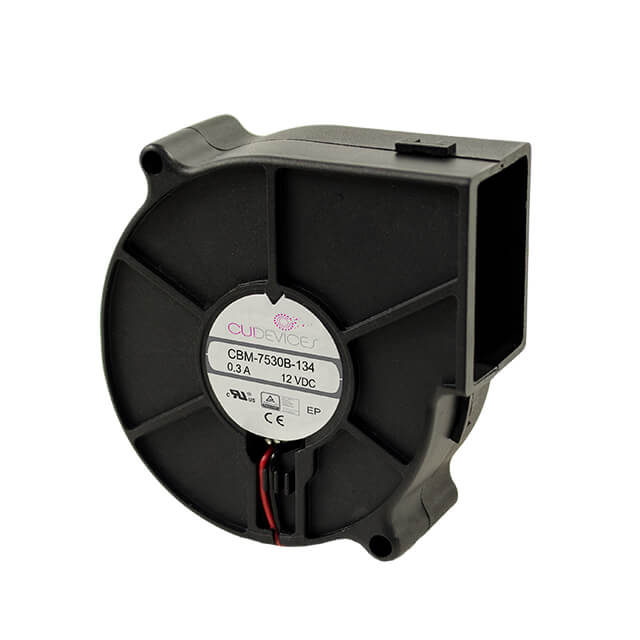 image of >Fan Blower 12VDC Square/Rounded - 75.7mm L x 75.7mm H Ball 13.6 CFM (0.381m³/min) 4 Wire Leads>CBM-7530BF-140-454-22