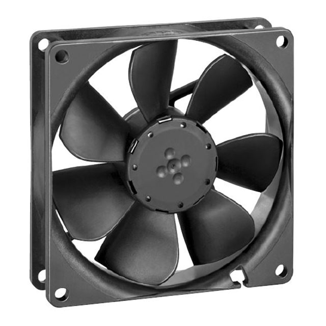image of >Fan Tubeaxial 12VDC Square - 92mm L x 92mm H Ball 55.3 CFM (1.55m³/min) 2 Wire Leads>3412NH