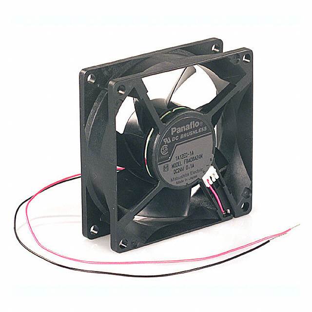 image of >Fan Tubeaxial 24VDC Square - 80mm L x 80mm H Hydro-wave (HWB) 32.1 CFM (0.899m³/min) 2 Wire Leads>FBA08A24M1A