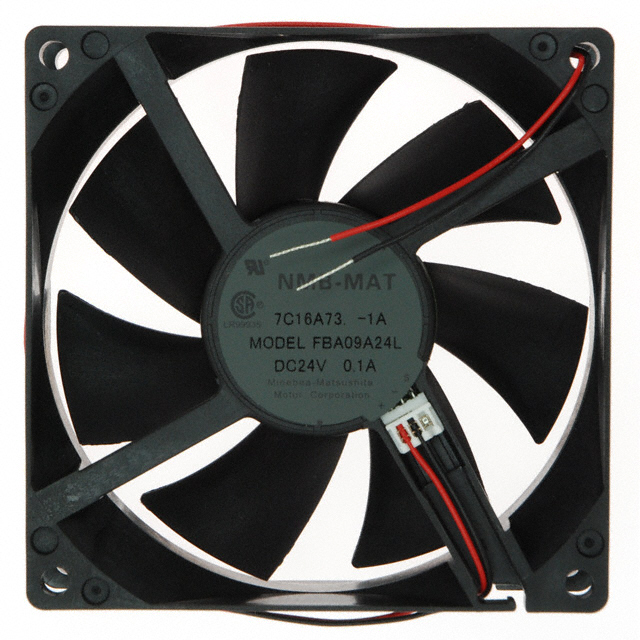 image of >Fan Tubeaxial 24VDC Square - 92mm L x 92mm H Hydro-wave (HWB) 42.7 CFM (1.20m³/min) 2 Wire Leads>FBA09A24L1A
