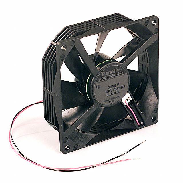 image of >Fan Tubeaxial 24VDC Square - 92mm L x 92mm H Hydro-wave (HWB) 54.7 CFM (1.53m³/min) 2 Wire Leads>FBL09A24U1A