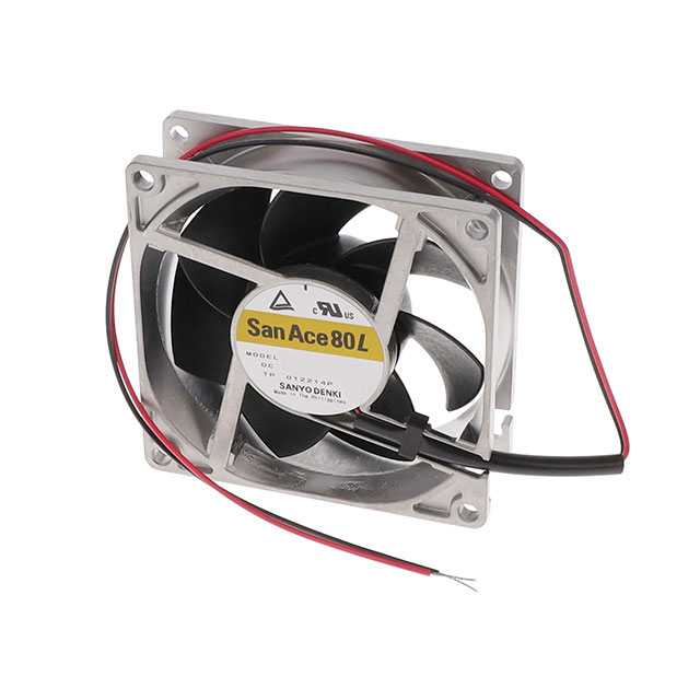 image of >Fan Tubeaxial 24VDC Square - 80mm L x 80mm H Ball 42.4 CFM (1.19m³/min) 2 Wire Leads>109L0824S402