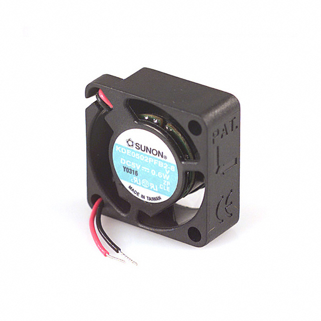 image of >Fan Tubeaxial 5VDC Square - 25mm L x 25mm H Ball 2.5 CFM (0.070m³/min) 2 Wire Leads>KDE0502PFB2-8V