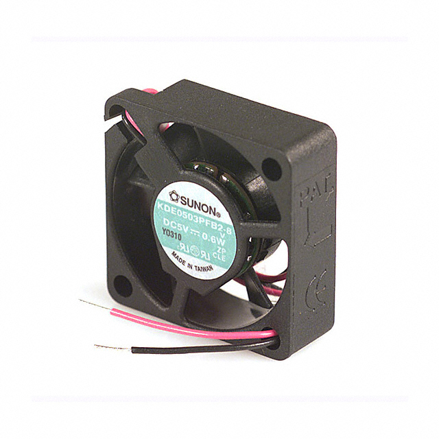 image of >Fan Tubeaxial 5VDC Square - 30mm L x 30mm H Ball 4.2 CFM (0.118m³/min) 2 Wire Leads>KDE0503PFB2-8(V)
