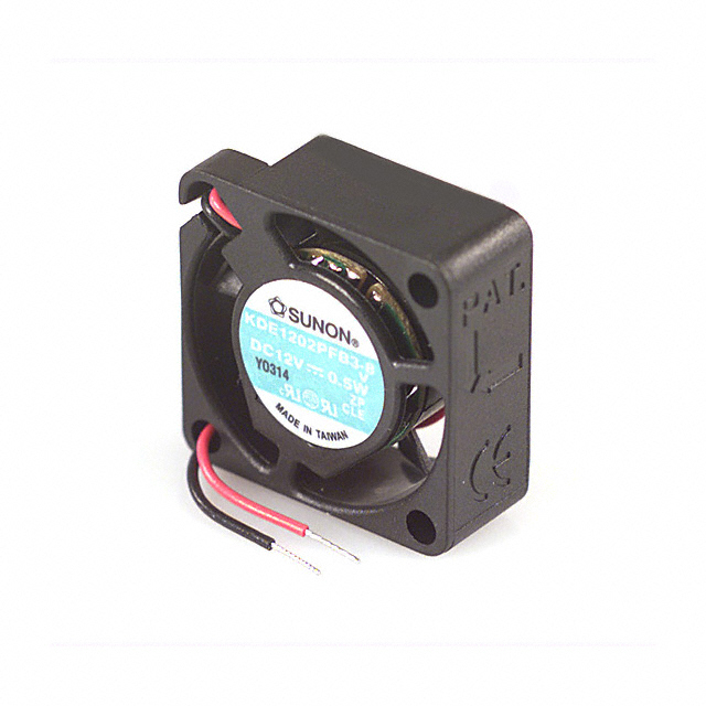 image of >Fan Tubeaxial 12VDC Square - 25mm L x 25mm H Ball 2.0 CFM (0.056m³/min) 2 Wire Leads>KDE1202PFB3-8(V)