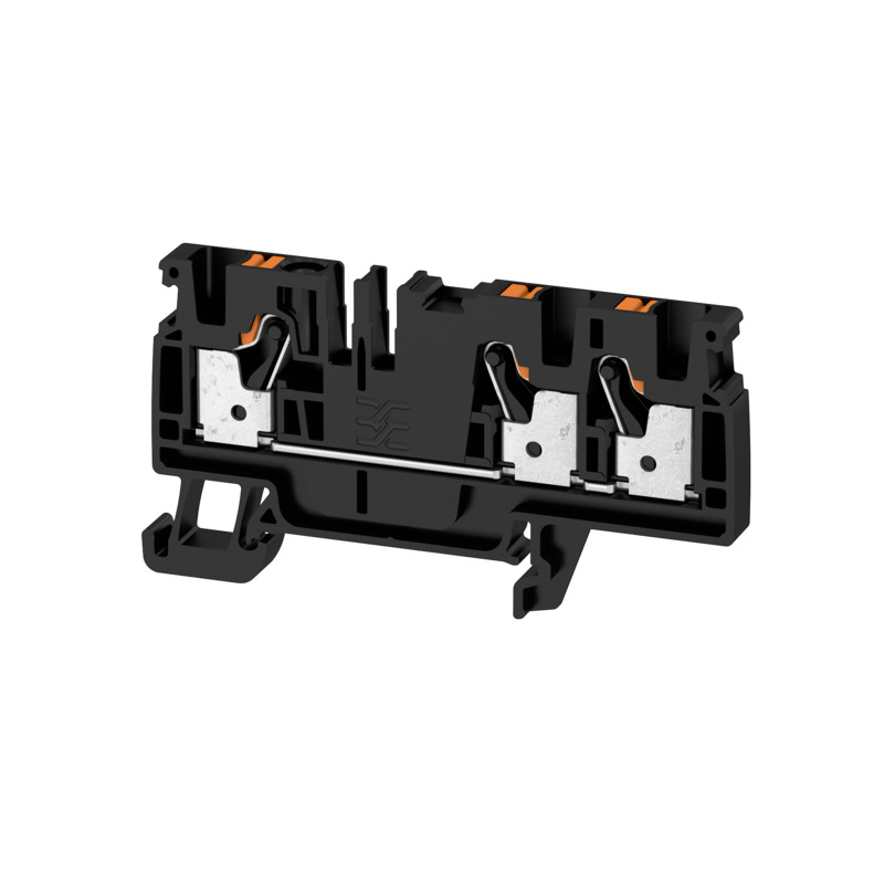 image of >Terminal Block Connector 3 Position Feed Through Black 10-26 AWG>2051400000