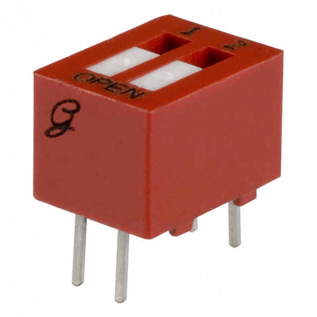 image of >Dip Switch SPST 2 Position Through Hole Rocker Actuator 150mA 30VDC>76RSB02