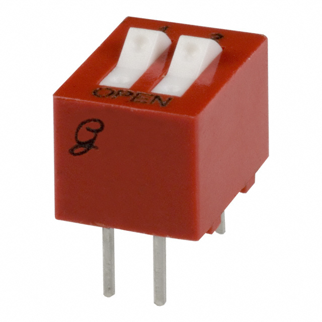 image of >Dip Switch SPST 2 Position Through Hole Rocker Actuator 150mA 30VDC>76SB02