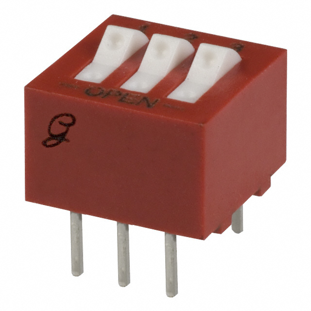 image of >Dip Switch SPST 3 Position Through Hole Rocker Actuator 150mA 30VDC>76SB03