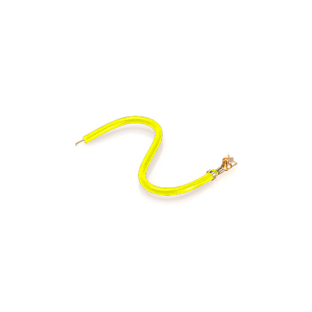 image of >Yellow 24 AWG Jumper Lead Socket to Cable (Round) Tin 5.00" (127.00mm)>H2BXT-10105-Y4