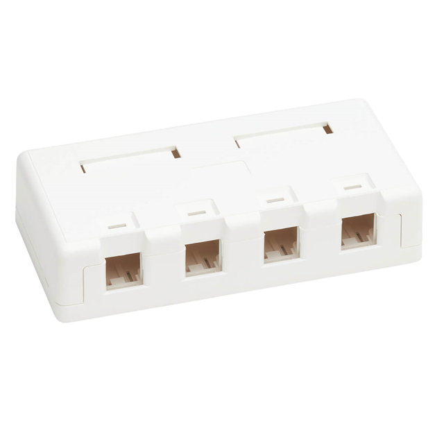 image of >4 Port Mounting Box White Surface Mount>N082-004-WH