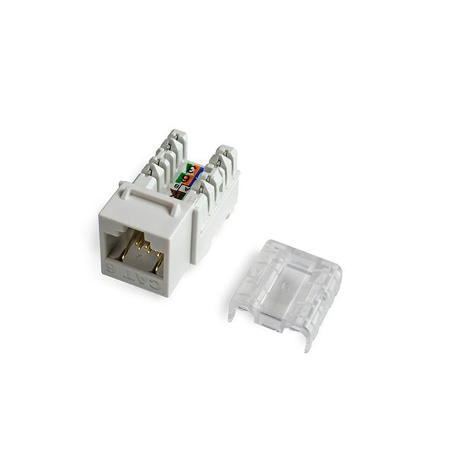 image of >Insert Modular Jack 8p8c (RJ45, Ethernet) To IDC, Pressdown, Punchdown Block Green>KJE-8P8C-C6-90-GN