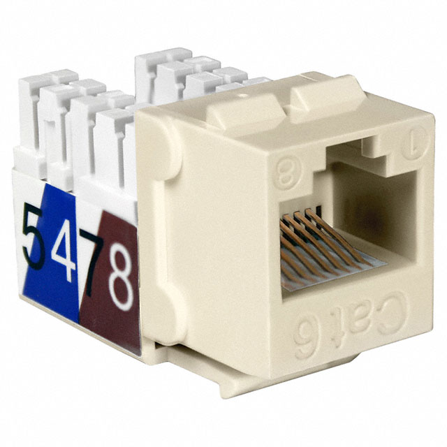 image of >Insert Modular Jack 8p8c (RJ45, Ethernet) To IDC, Pressdown, Punchdown Block Almond>NKJ-6509