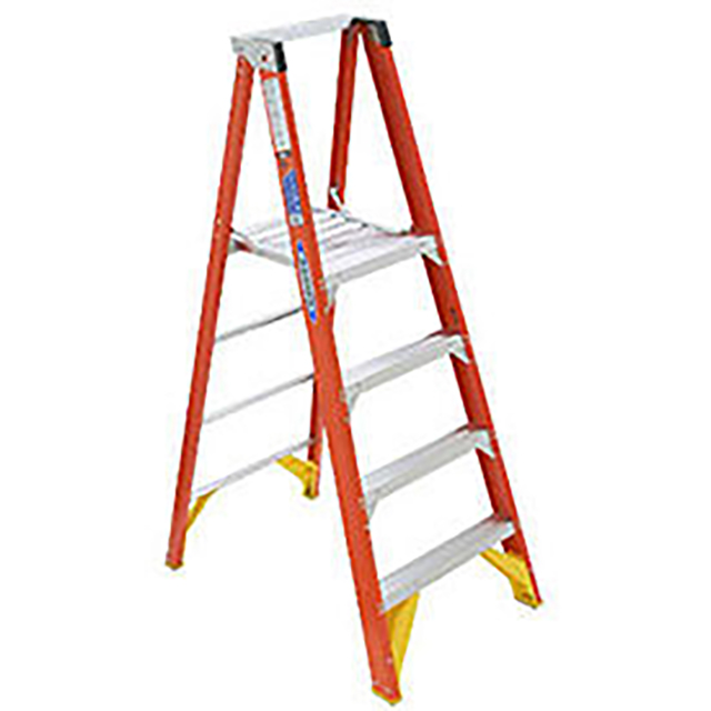 image of >72" Fiberglass Step Ladder>P6206