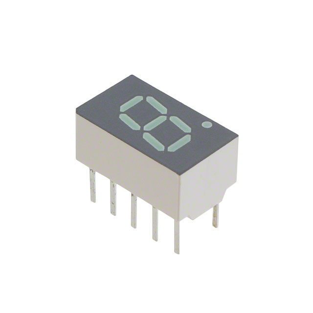 image of >Display Modules - LED Character and Numeric Red 7-Segment 1 Character Common Anode 2.05V 20mA 0.500" H x 0.300" W x 0.240" D (12.70mm x 7.62mm x 6.09mm) 10-DIP (0.200", 5.08mm)>HDSP-7501-GHZ00