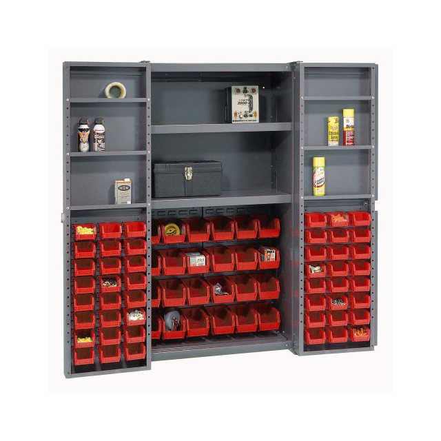 image of >Gray, Red Bins 16 Gauge Steel, Plastic Bins Cabinet/Bins>662137RD