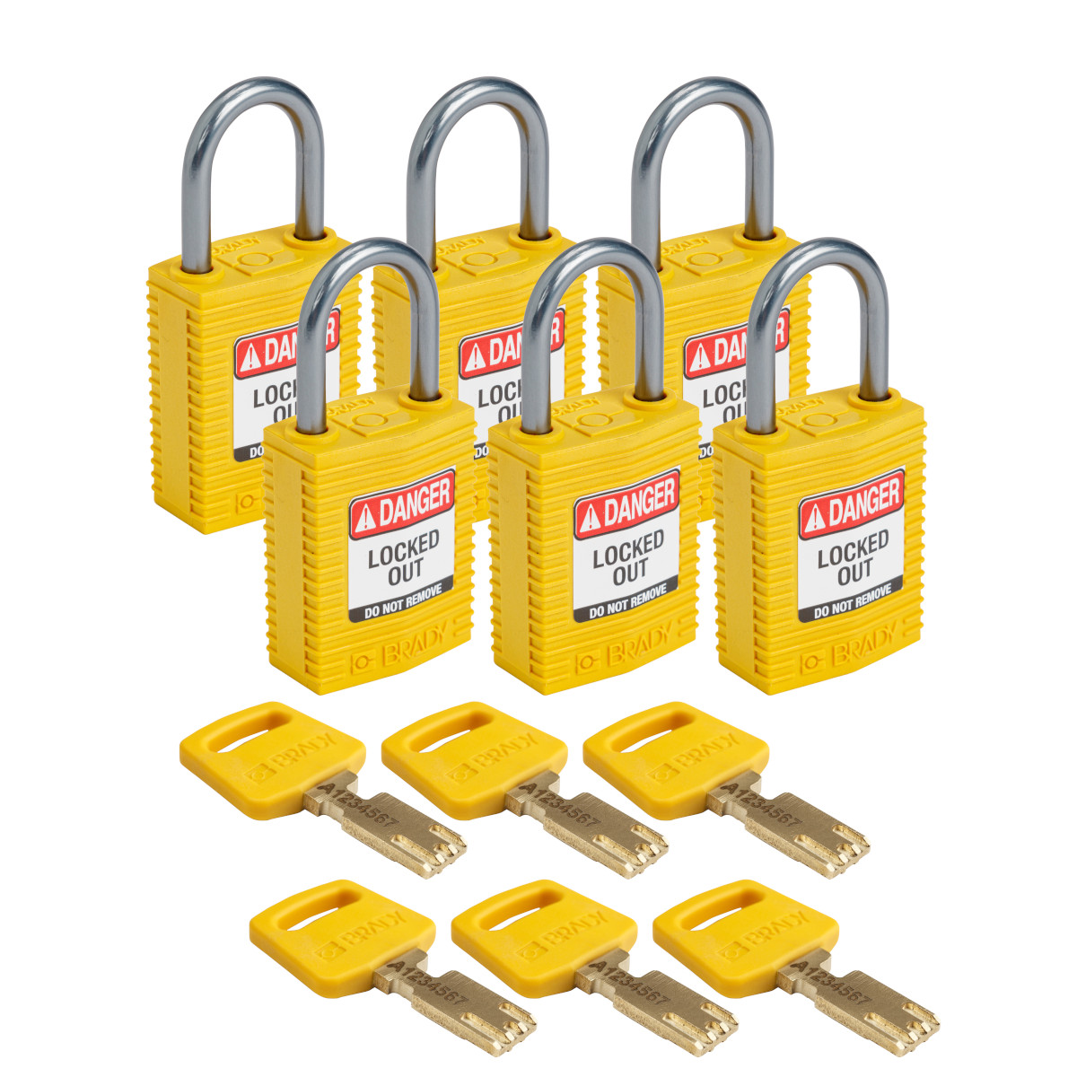 image of Lockouts, Padlocks>CPT-YLW-25AL-KD6PK 