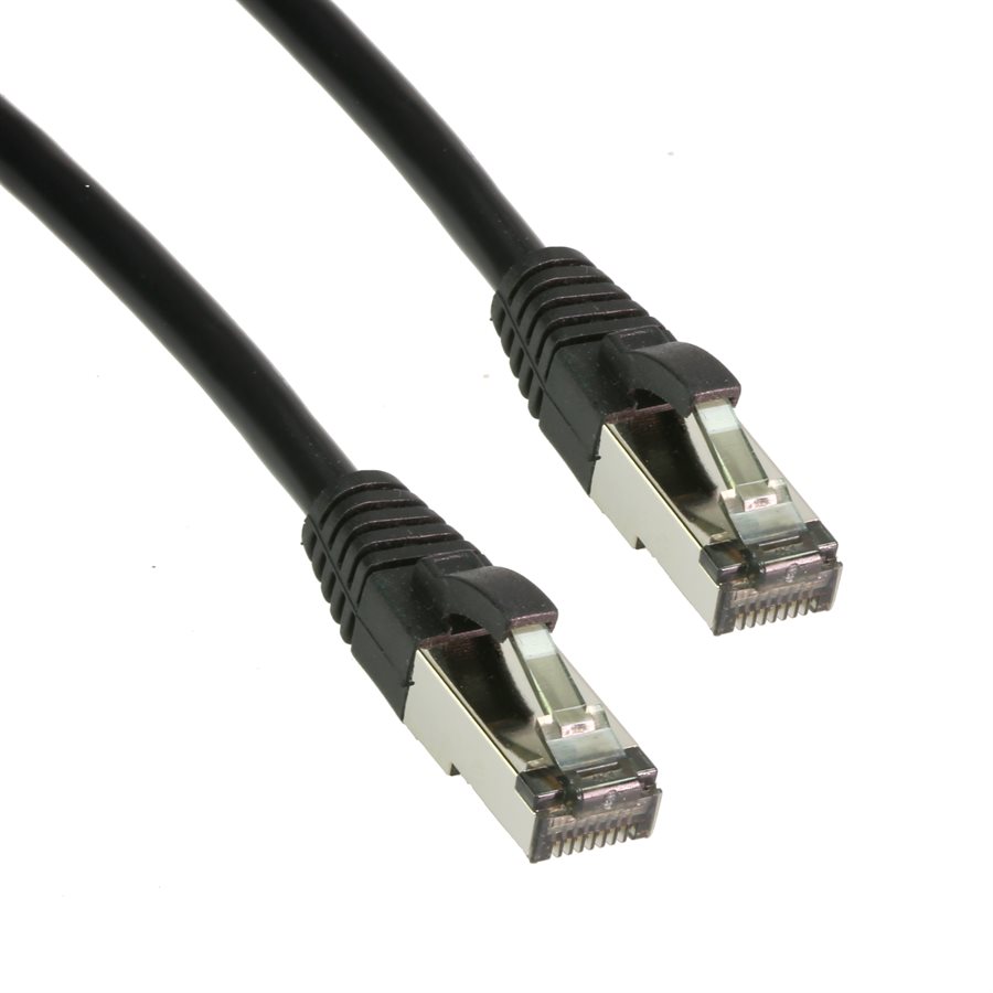 image of >Modular Cable Plug to Plug 8p8c (RJ45, Ethernet) 10.00' (3.05m) Shielded>MP-CAT8STPBLK-010