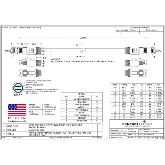 image of Modular Cables>L8S24-15GRA