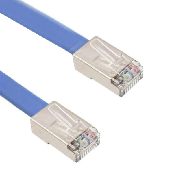 image of >Modular Cable Plug to Plug 8p8c (RJ45, Ethernet) 75.00' (22.86m) Shielded>17-607600-075FK