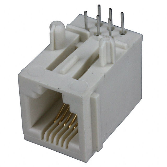 image of >Jack Modular Connector 6p6c (RJ11, RJ12, RJ14, RJ25) 90° Angle (Right) Unshielded>RJ11-6L-B